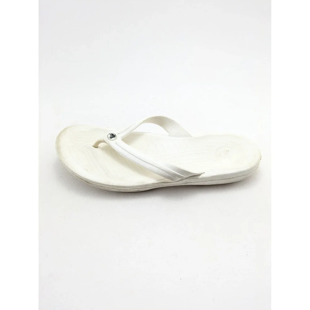 Unisex CROCS Crocband Neutral White Comfort Flip Flops Sandals Size 10M 12W